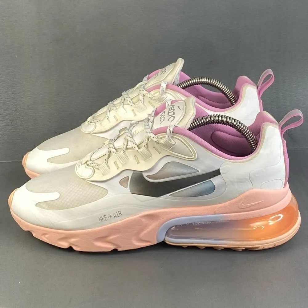 Nike Air Max 270 React Washed Coral sneaker athletic shoes womens size 9